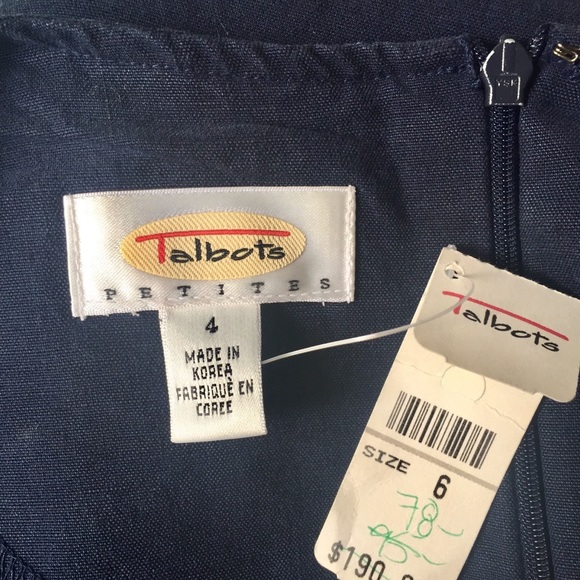 NWT. Talbots Petite Navy Linen Maxi Dress, size 4 - Picture 6 of 7